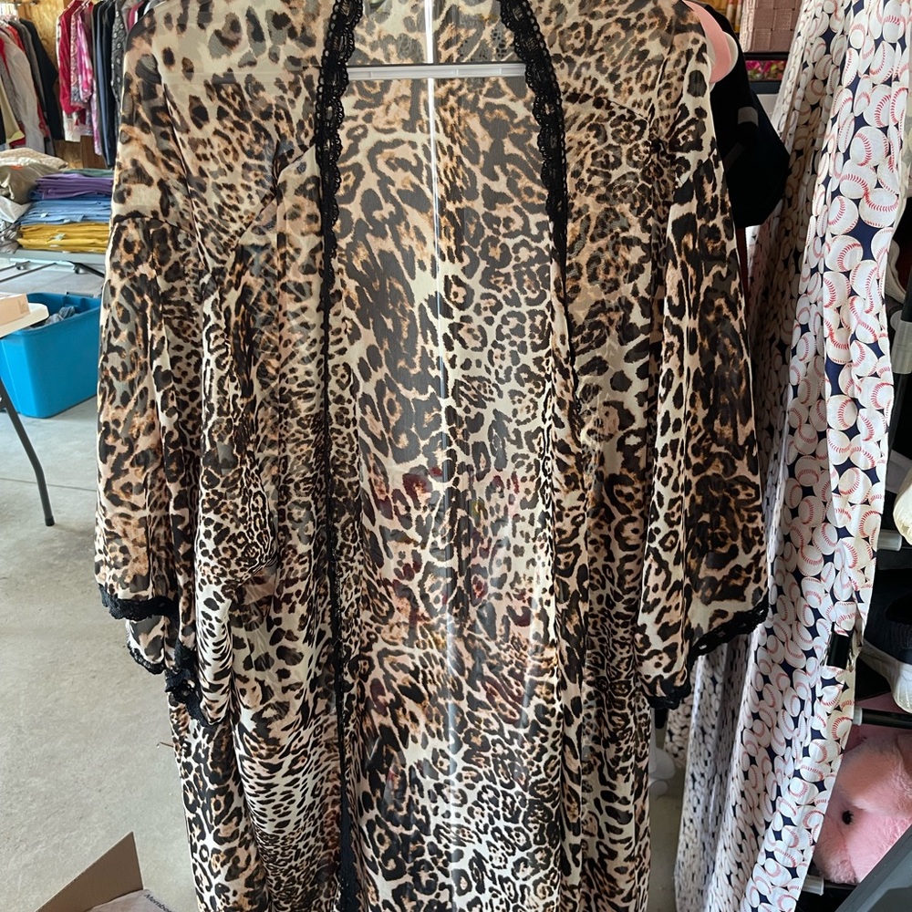Leopard Print Women's Kimono Jacket